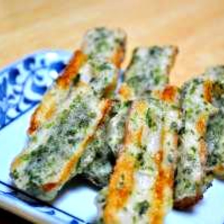 お弁当にも♪卵なし!!ちくわの磯辺焼き